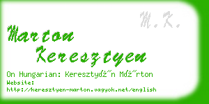 marton keresztyen business card